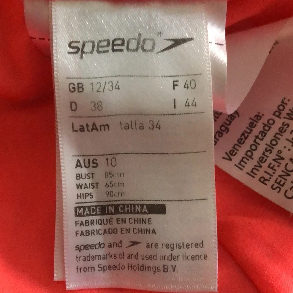 Speedo Endurance Neon Orange One Piece Racerback Swimsuit size 10 - Picture 10 of 16